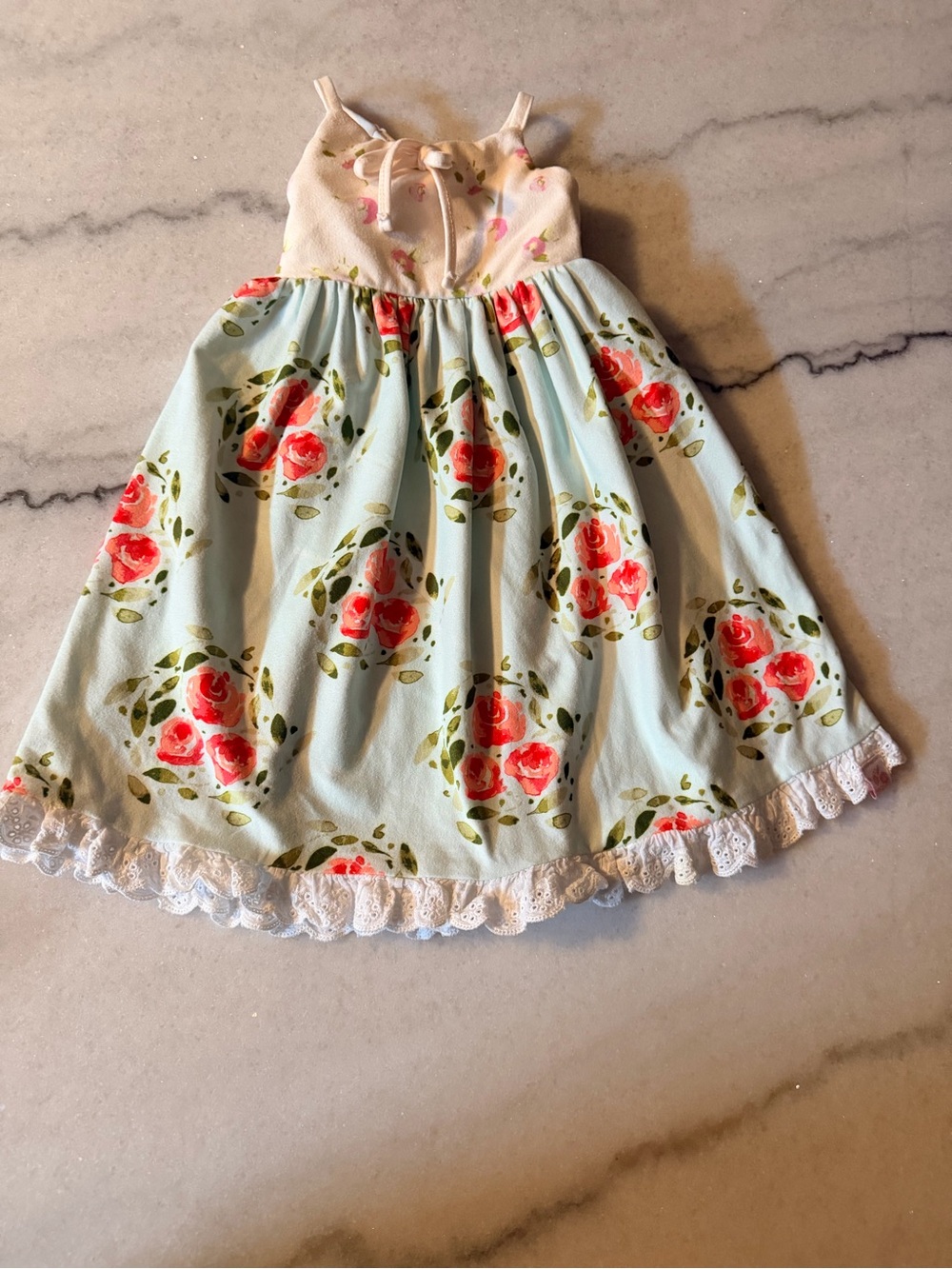 SweetHoney Floral Spaghetti-Strap Dress - Pink & Light Blue